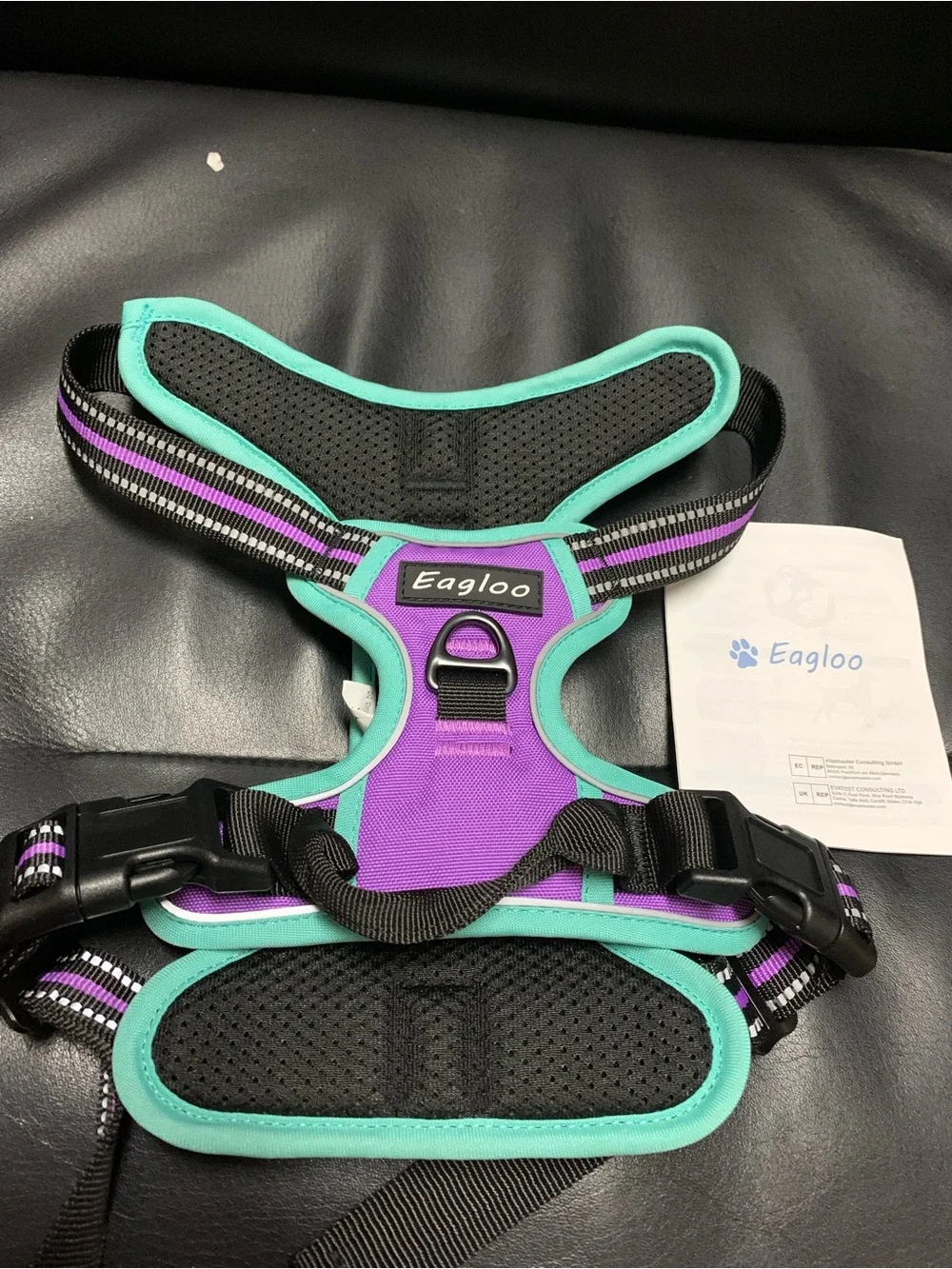 Purple & Teal Padded Dog Harness - Comfort Fitt. By Eagle